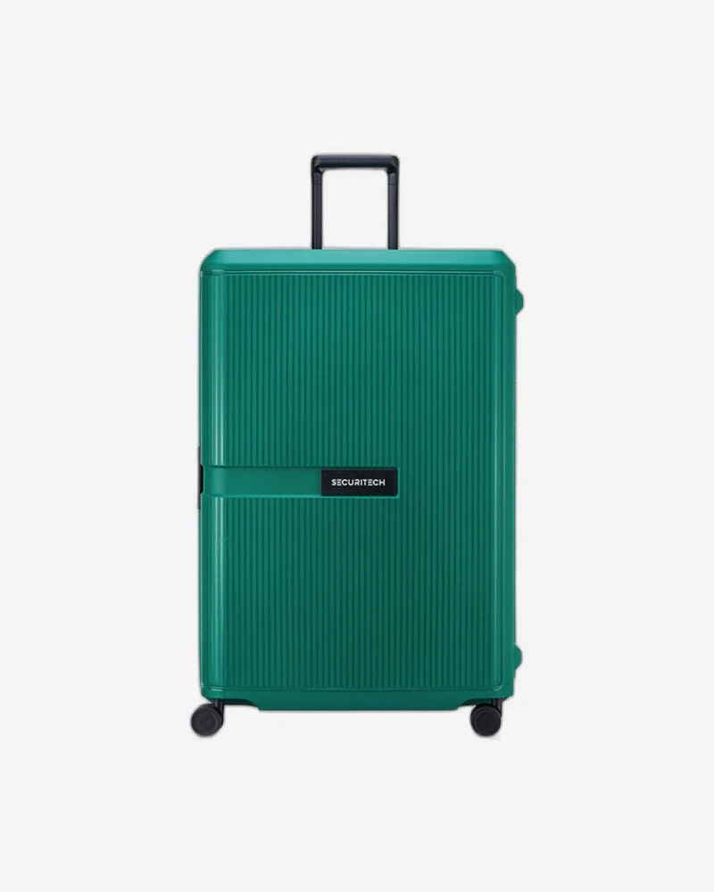 ديلسي _باريس securitech stone by delsey paris 82 cm 4 double spinner wheels hardside check-in luggage trolley case - green